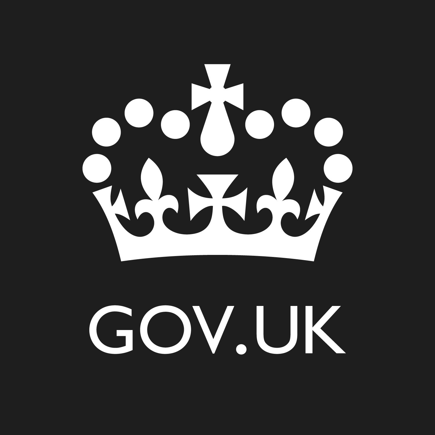 An image of the UK Government logo (White Crown on black background)